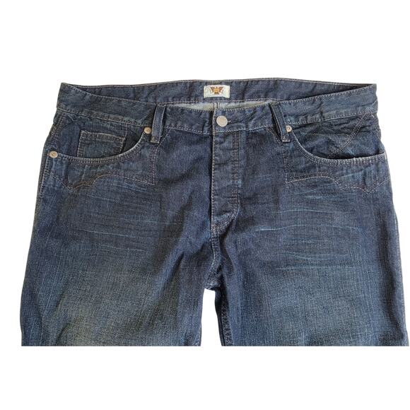 Antik Denim Men's Jeans Dark Wash size 42 Straight Button Fly Cotton 5 Pocket - Picture 3 of 8